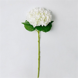 Kunstig hortensia med stilk – hvid